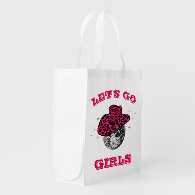 Cool Cowgirl  Bachelorette Party  Gift  Grocery Bag (Front Side)