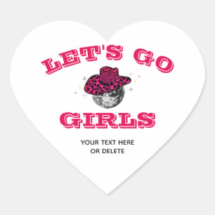 Cool Cowgirl Bachelorette Party Gift Heart Sticker