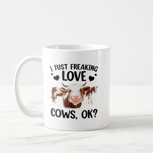 Cool Cows For Men Women Cow Lover Farmer Cattle Fa Coffee Mug (Left)