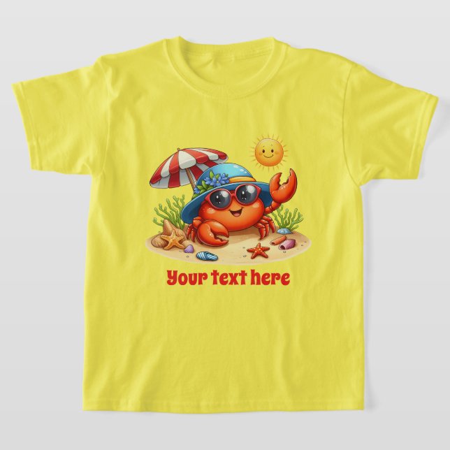 Cool crab add text beach girls T-Shirt (Laydown)