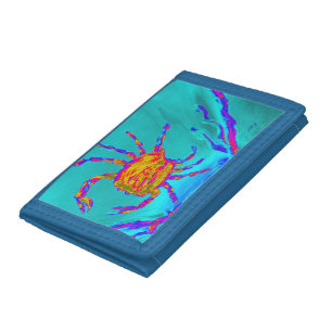 Cool Crab Ocean Art Trifold Wallet