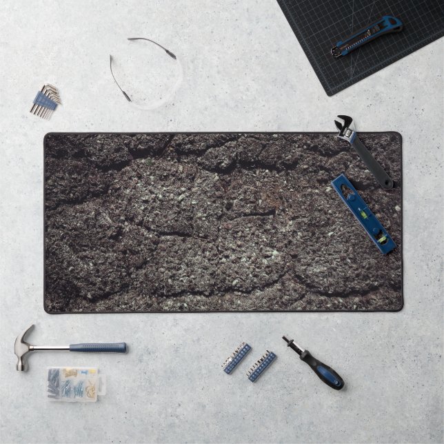 Cool Cracked asphalt road gray lines Desk Mat (Workstation)