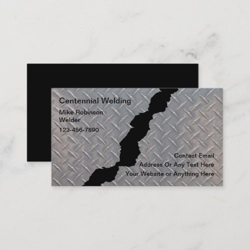 Cool Cracked Metal Welding Service Business Card