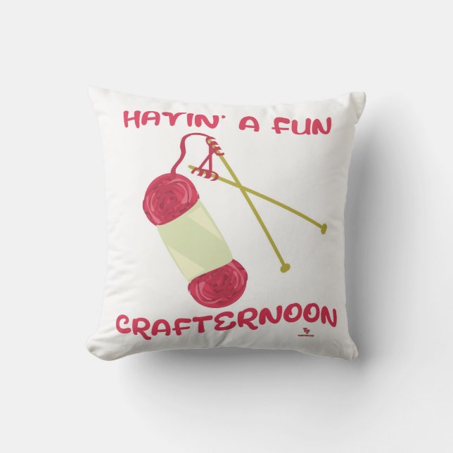 Cool Crafternoon Crafty Hobby DIY Love Throw Pillow (Front)
