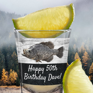 Cool Crappie Fishing 50th Birthday Fun Fish Shot Glass