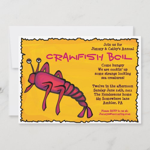 COOL CRAWFISH BOIL Party Invitation