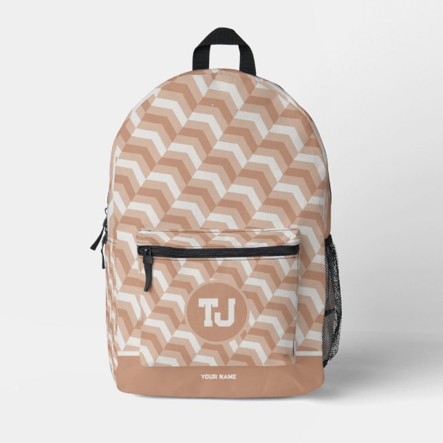 Cool Cream Color Custom Printed Backpack (Front)