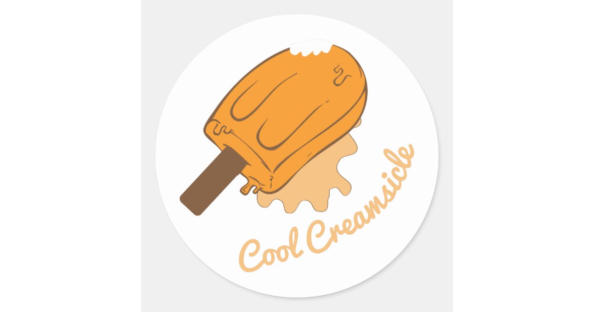 Cool Creamsicle Classic Round Sticker | Zazzle