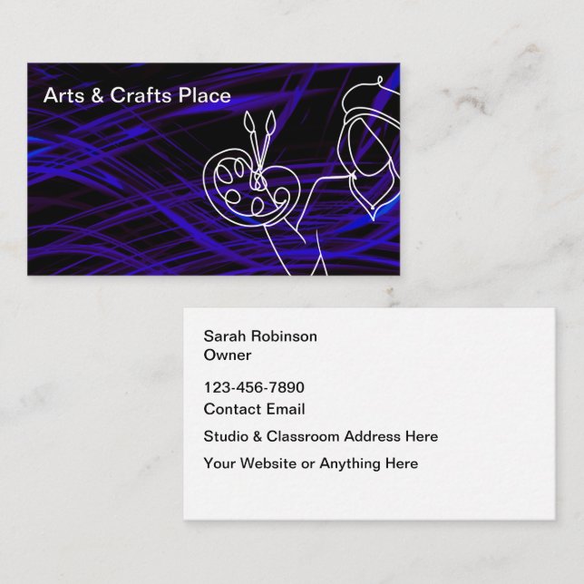Cool Creative Arts And Crafts Theme Business Card (Front/Back)