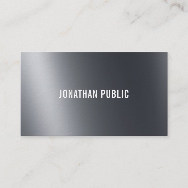 Cool Creative Light And Shadow Black Elegant Plain Business Card (Front)