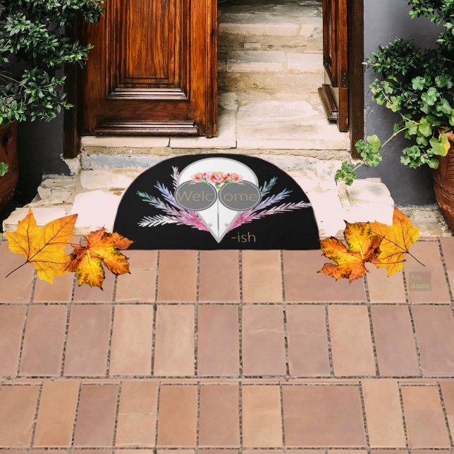 Cool Creepy Funny Halloween Plague Doctor Doormat (Welcome guests in a cool and funny this fall. This mat is for indoor and covered outdoor spaces.)