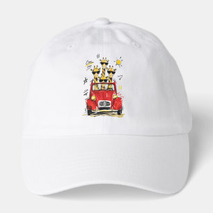 Cool Crew Giraffes in Classic Red Car Hat