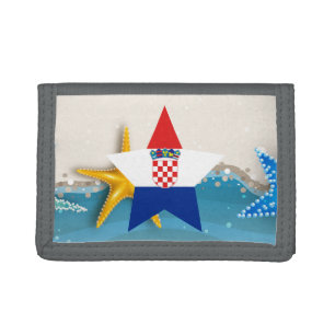 Cool Croatia Flag at the Beach Tri-fold Wallet