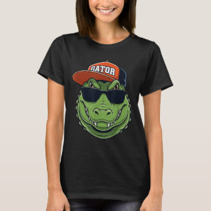 Cool Crocodile Animal Gator Graphic With Cap And S T-Shirt