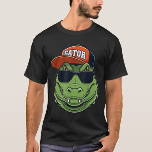 Cool Crocodile Animal Gator Graphic With Cap And S T-Shirt