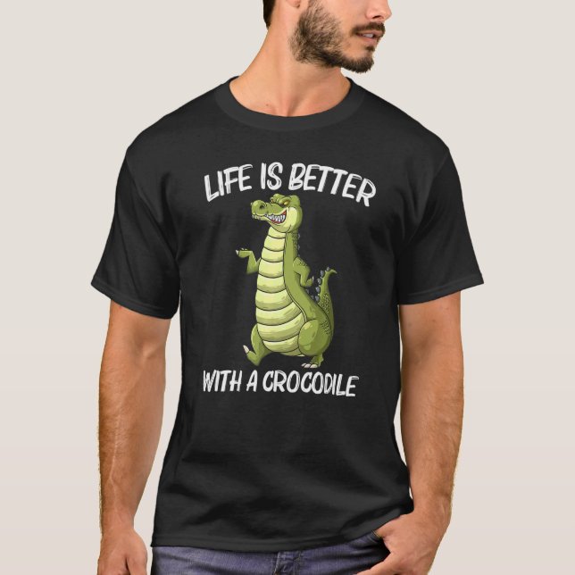 Cool Crocodile For Men Alligator Reptile Ani T-Shirt (Front)