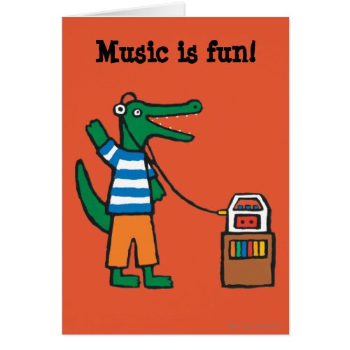 Cool Crocodile Listens to Music