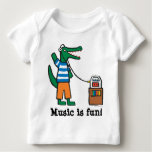 Cool Crocodile Listens to Music Baby T-Shirt