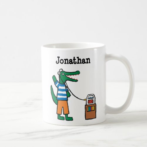Cool Crocodile Listens to Music Coffee Mug