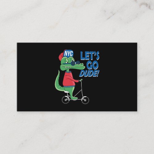 cool crocodile riding a bicycle vector design enclosure card