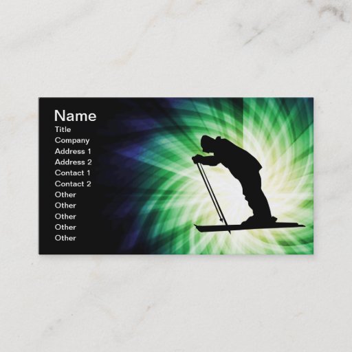 Customizable Cool Cross Country Snow Ski Business Card Templates