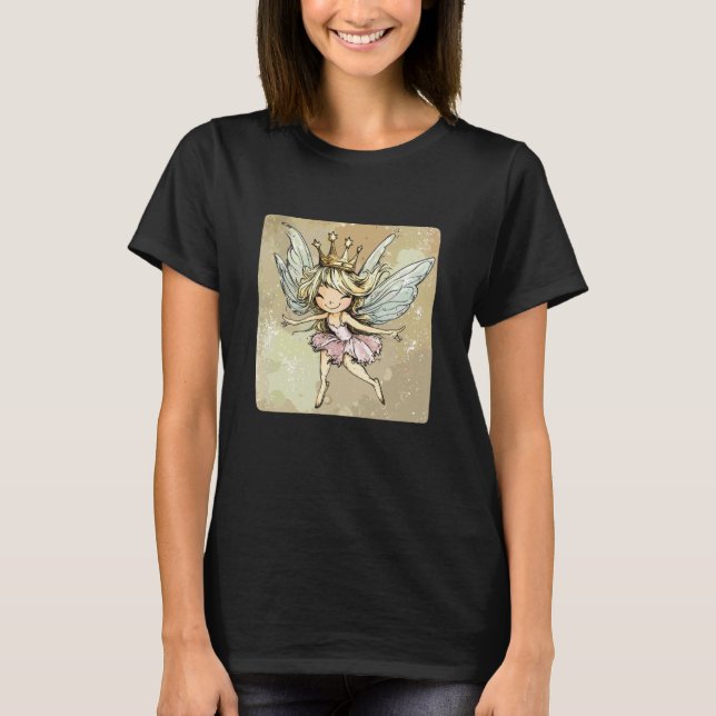 Cool Crowned Fairy Costume for Wings Lovers T-Shirt (Front)