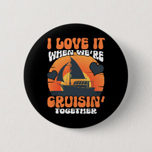 Cool Cruise Art Cruise Ship Couple Family Vacation Button