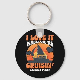 Cool Cruise Art Cruise Ship Couple Family Vacation Keychain