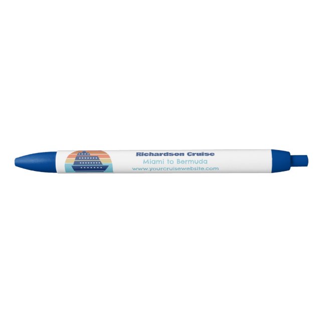 Cool Cruise Ship Ocean Liner Sunset Marketing Pen (Front)