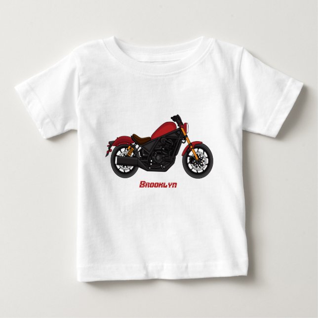 Cool cruiser style motorcycle  baby T-Shirt (Front)