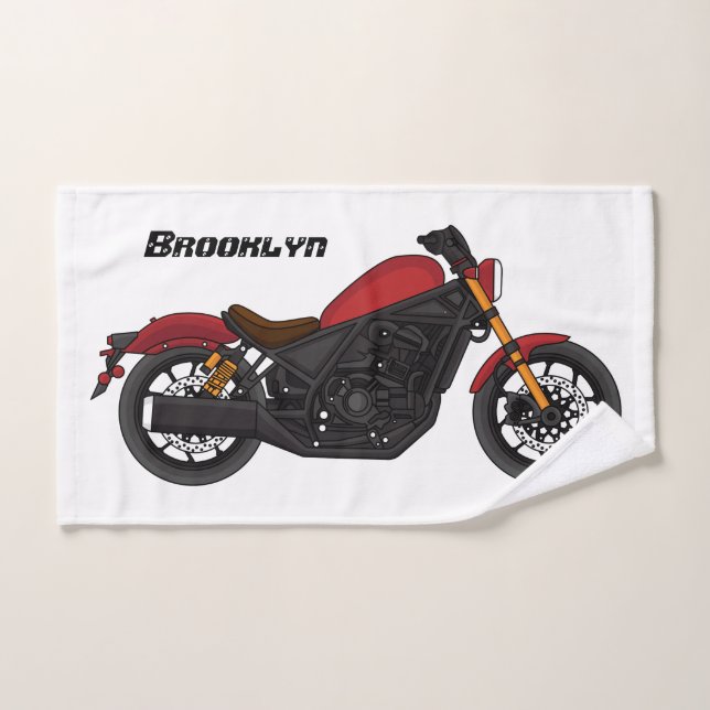 Cool cruiser style motorcycle bath towel set (Hand Towel)