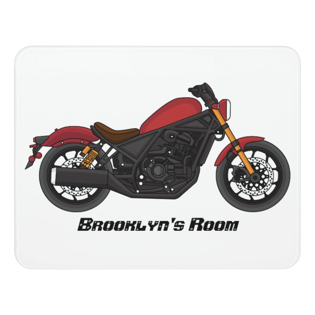 Cool cruiser style motorcycle door sign (Contemporary Front)