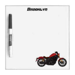 Cool cruiser style motorcycle dry erase board