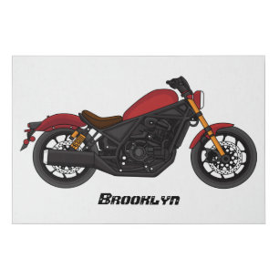 Cool cruiser style motorcycle faux canvas print