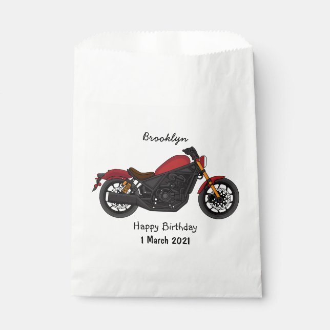 Cool cruiser style motorcycle  favor bag (Front)