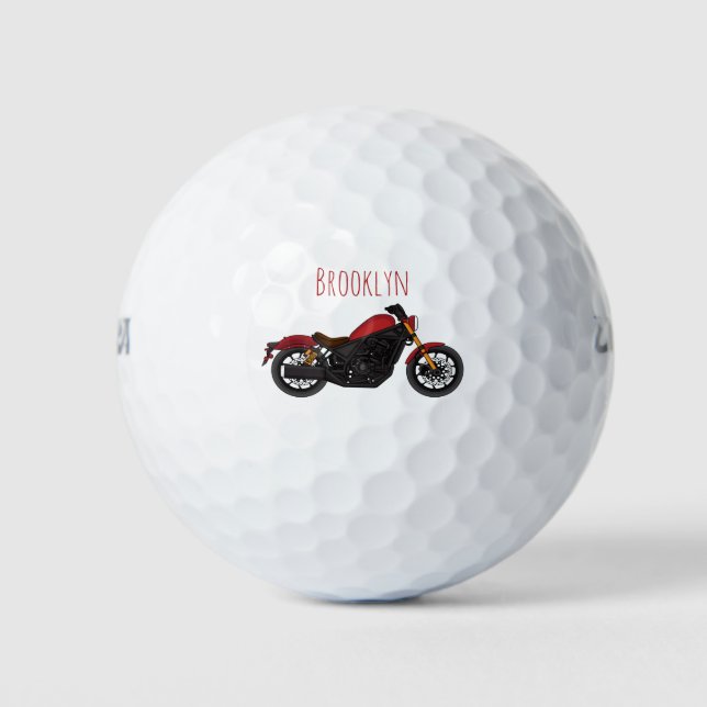 Cool cruiser style motorcycle golf balls (Front)