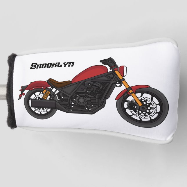 Cool cruiser style motorcycle golf head cover (Front)