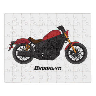 Cool cruiser style motorcycle jigsaw puzzle