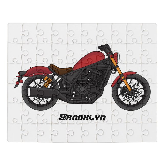 Cool cruiser style motorcycle jigsaw puzzle (Puzzle Horizontal)