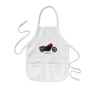 Cool cruiser style motorcycle kids' apron