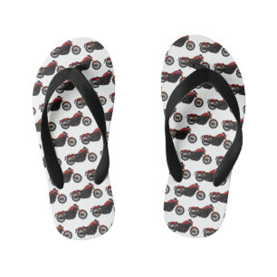 Cool cruiser style motorcycle kid's flip flops