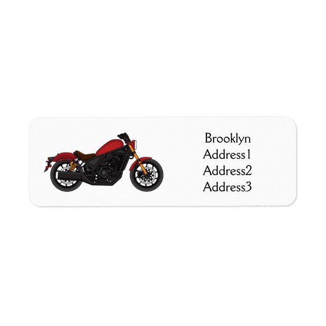 Cool cruiser style motorcycle label (Front)
