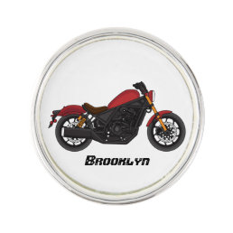 Cool cruiser style motorcycle lapel pin