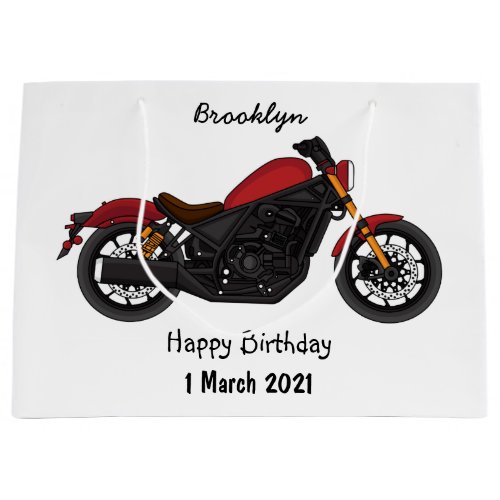 Cool cruiser style motorcycle  large gift bag