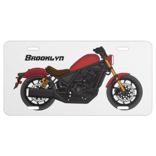 Cool cruiser style motorcycle license plate