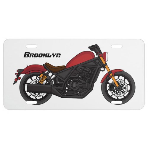 Cool cruiser style motorcycle license plate