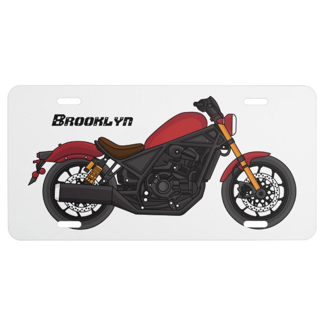 Cool cruiser style motorcycle license plate (Front)