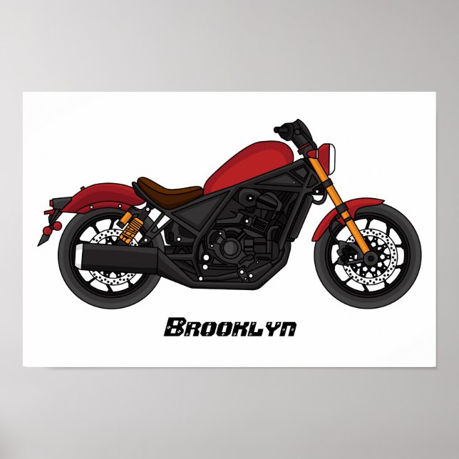 Cool cruiser style motorcycle poster (Front)