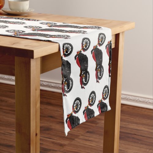Cool cruiser style motorcycle short table runner
