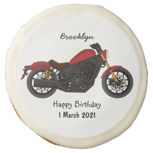 Cool cruiser style motorcycle sugar cookie